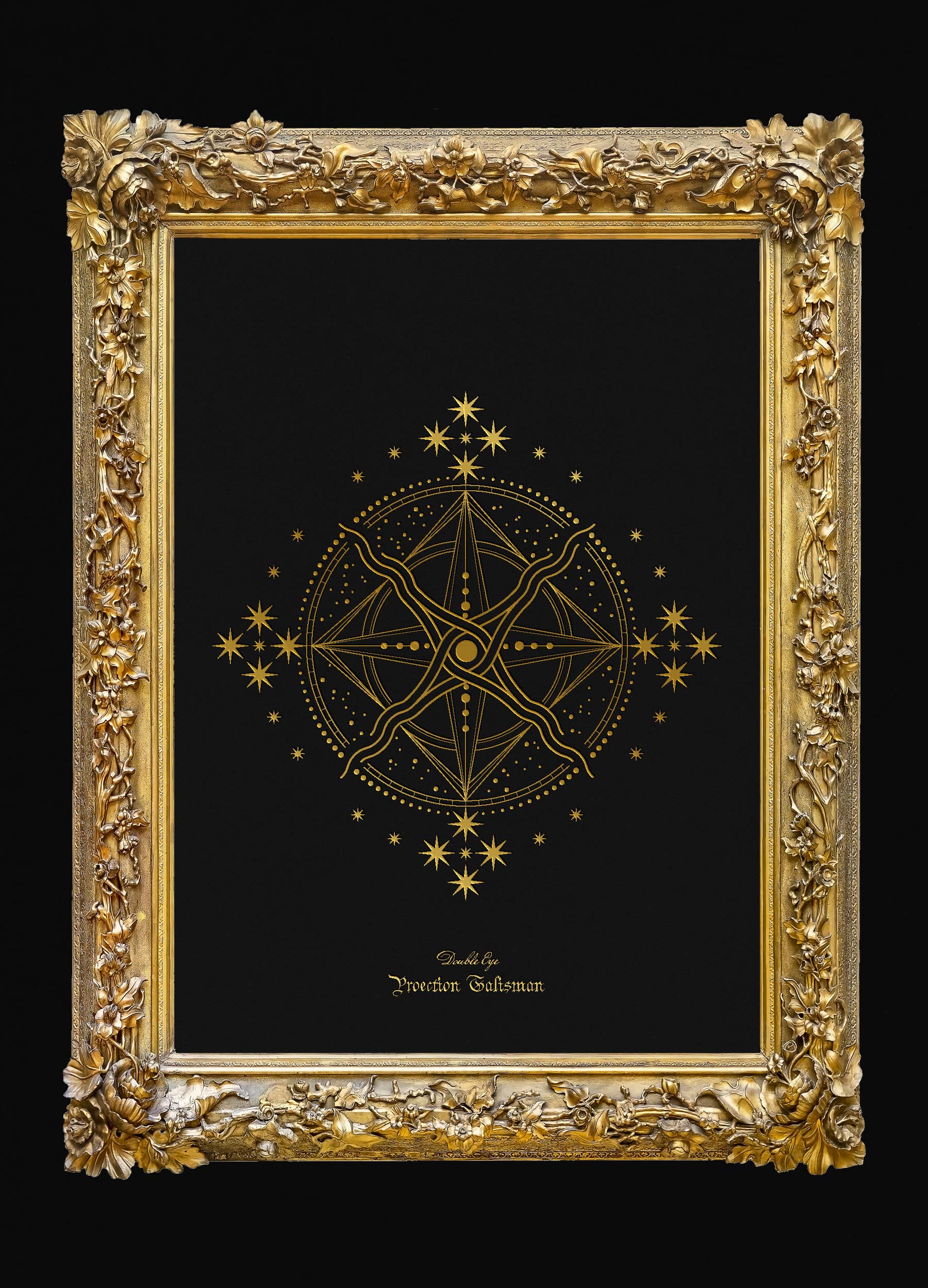 Double Eye Protection Talisman i guldram