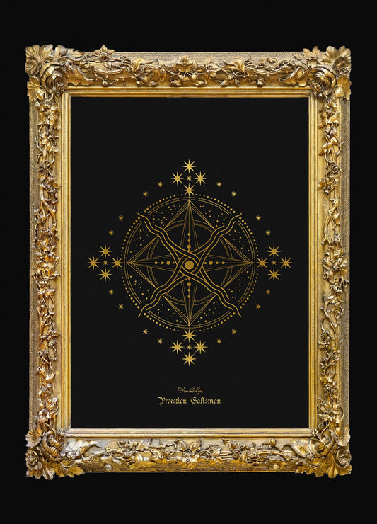 Double Eye Protection Talisman i guldram