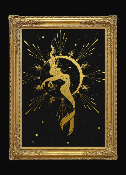 Mermaid under the moonlight