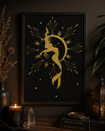 Mermaid under the moonlight